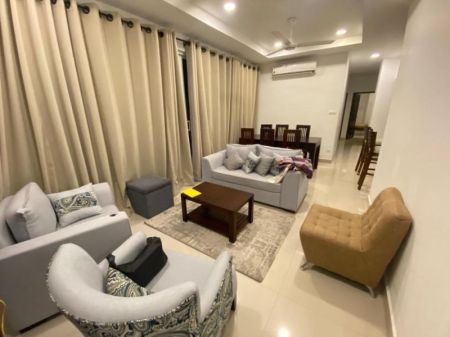 Living Room - Fully Furnished 3-Bedroom Luxury Apartment for Rent at The Flemington, Rajagiriya | LKR 290,000/- Per Month (EM058SD)