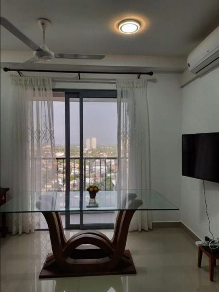 Living Room - Oval view/Furnished/3 beds/Apartment for rent in Colombo 8