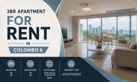 Living Room - (NAR761) 3BR Apartment for Rent in Colombo 6