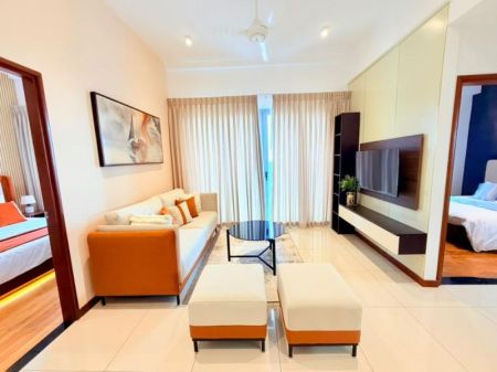 Living Room - The Residences Kotte ICC Higher Floor fully Furnished Luxury 2 BR Apartment For Sale 