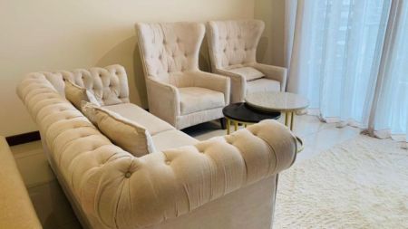 Living Room - A luxurious 2-bedroom apartment is available for rent at The Grand, Colombo 07