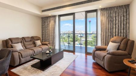 Living Room - 2 Bedrooms Fully Furnished Apartment For Rent – Cinnamon Life Suites Tower For 2300$ (per Month)