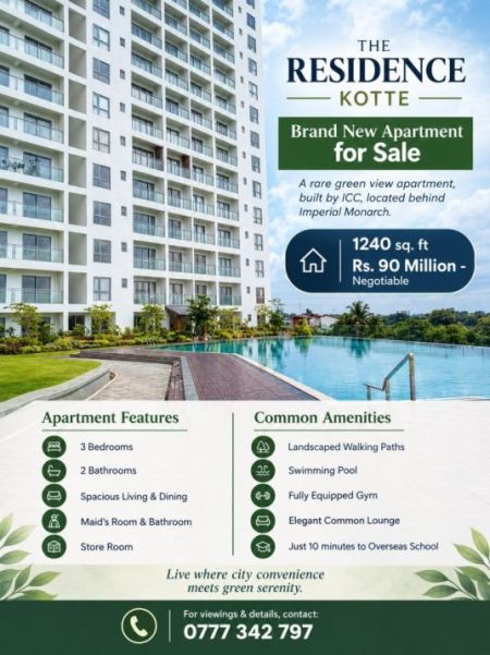 Exterior - THE RESIDENCE KOTTE   Brand New Apartment for Sale