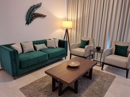 Living Room - 💰 USD 2,300/Month – Fully Furnished 2BR + Study Apartment for Rent at Altair, Colombo 02 🏙️