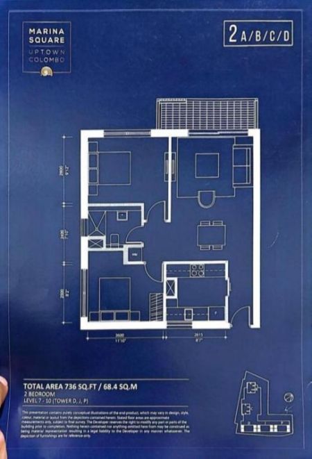 Bathroom - Brand-New Fully Furnished 2-Bedroom Apartment with Sea & Lotus Tower Views at Marina Square | SA01588