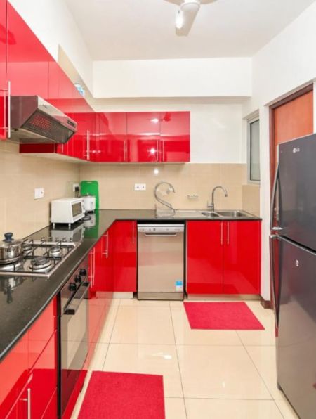 Kitchen - Fully Furnished 3-Bedroom Apartment for Rent at On320 – Colombo 02