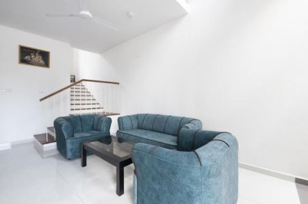 Living Room - Charming 2-Bedroom Santorini Villa with Resort Amenities for Short Term Rent