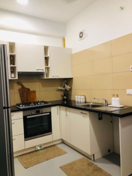 Kitchen - Iconic Galaxy/Furnished unit/02beds/Apartment for sale in Rajagiriya 